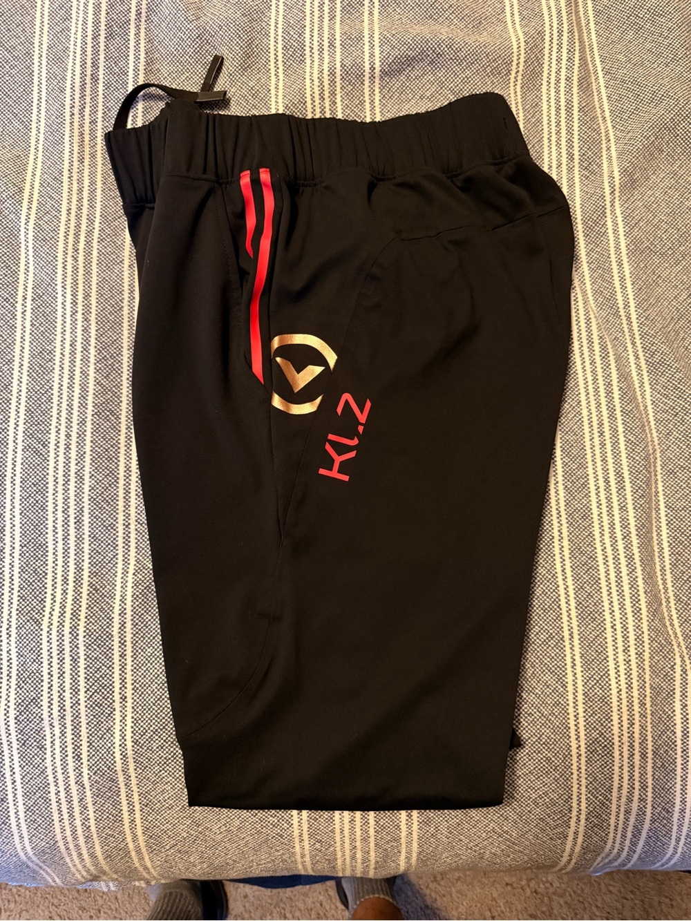 Virus Athletic Joggers with Red Accents and rose Gold Logo